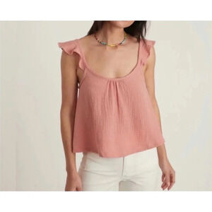 Marine Layer Pink Ruffle Sleeve Top